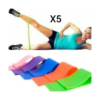 Set Kit X5 Bandas Fitness Isométricas Tiraband Ejercicio Gym