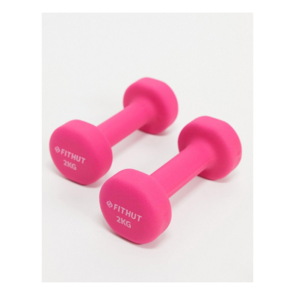 Mancuernas Pesas Recubiertas 2Kg Gimnasio Fitness X Unidad (Azul, Fucsia, Violeta)