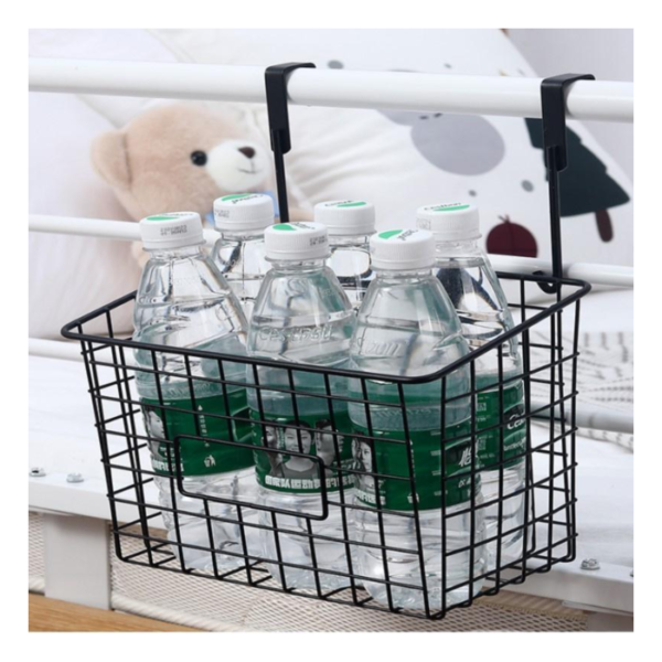 Canasto organizador para puerta cajon colgante metalico especiero (BLANCO O NEGRO)