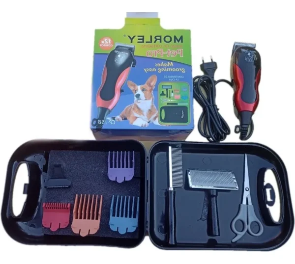 Kit Cortadora De Pelo Caninos + Accesorios Rojo (Algunos accesorios pueden variar)