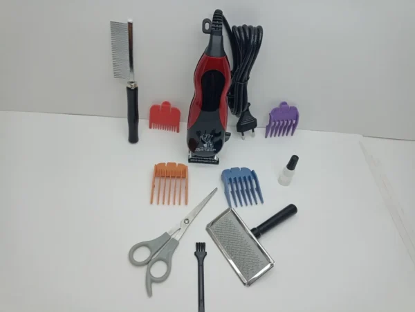 Kit Cortadora De Pelo Caninos + Accesorios Rojo (Algunos accesorios pueden variar)