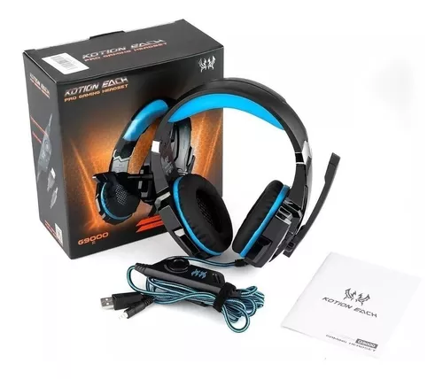 Auriculares gamer Kotion Each G9000 black y blue