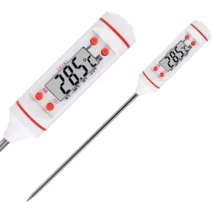 Termometro Digital Cocina Lcd Pinchacarne Liquido Acero Inox