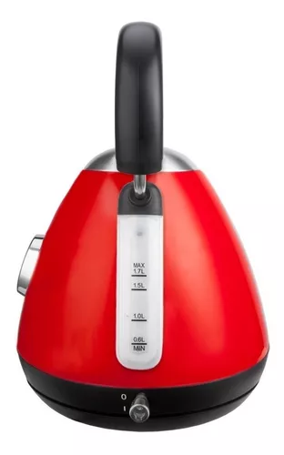 Pava eléctrica Peabody Plateado/Rojo 220V 1.7L (Ultimas)
