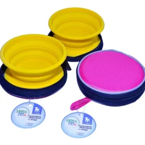 Comedero Bebedero Animal Pet Plegable De Silicona Small (Color segun stock)