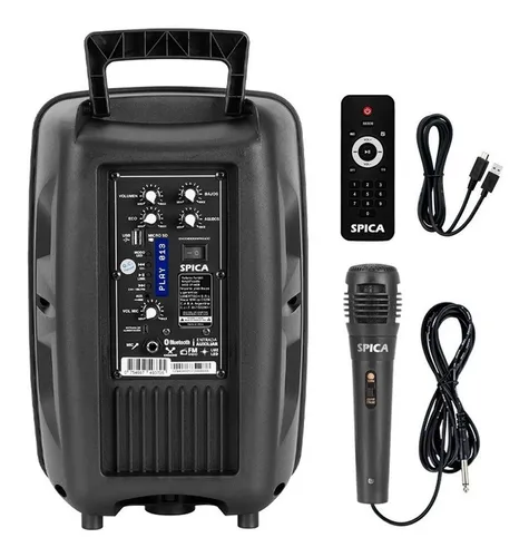 D_NQ_NP_757136-MLA52221299653_102022-O.webp Parlante Spica SP-4408 portátil con bluetooth negro 220V