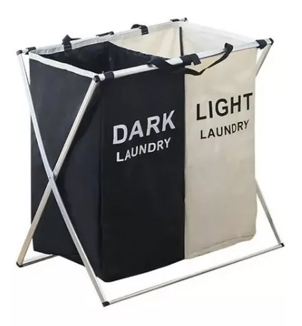 Cesto Canasto Doble Laundry Ropa Sucia Bicolor