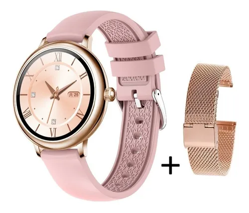 D_NQ_NP_796704-MLA49921751309_052022-O.webp Smartwatch Genérica caja dorada, malla rosa de silicona y bisel dorado