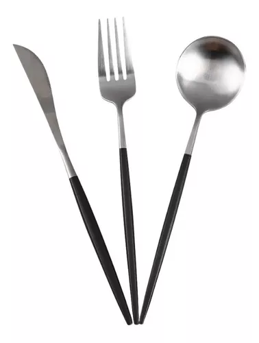 Juego Set Cubiertos X18 Acero Inoxidable Completo Colores