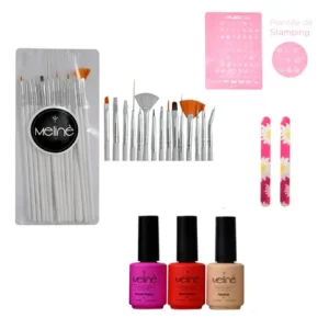D_NQ_NP_817345-MLA48872499777_012022-O.webp Kit Pinceles + Stamping + Limas + 3x Esmaltes Semi Meliné