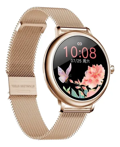 D_NQ_NP_865957-MLA49921741561_052022-O.webp Smartwatch Genérica caja dorada, malla rosa de silicona y bisel dorado