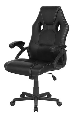D_NQ_NP_949397-MLA43636428655_092020-O.webp Silla de escritorio DeSillas Pro gamer Momentum negra con tapizado de cuero sintético y mesh