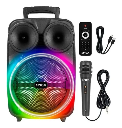 D_NQ_NP_978960-MLA52221299652_102022-O.webp Parlante Spica SP-4408 portátil con bluetooth negro 220V