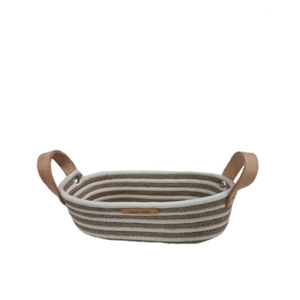 Panera Canasto Cesta Tela Soga Algodón Ovalada (Entrega disponible en stock)