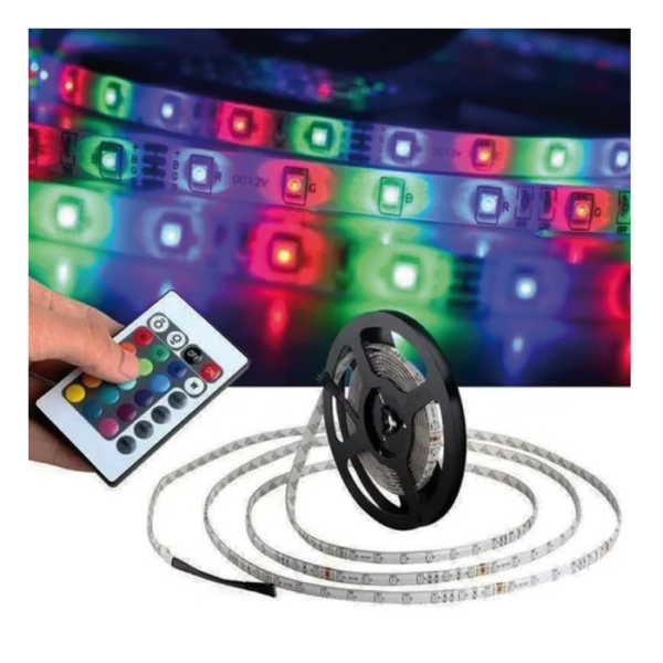 Tira Luces Led Kit Completo Rgb 3528 Control Fuente Colores