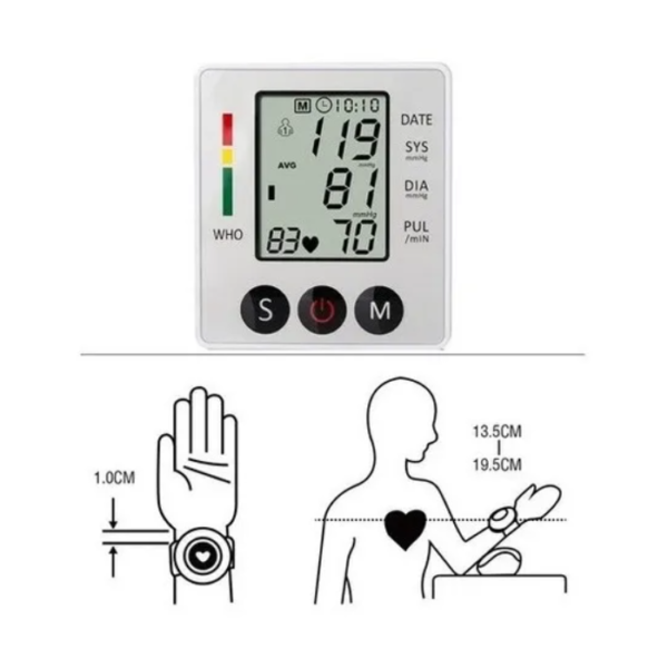 Tensiómetro Medidor Digital Presión Arterial Muñeca Medida